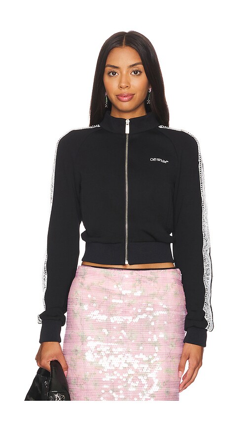 OFF-WHITE Lace Band Track Jacket in Black & White