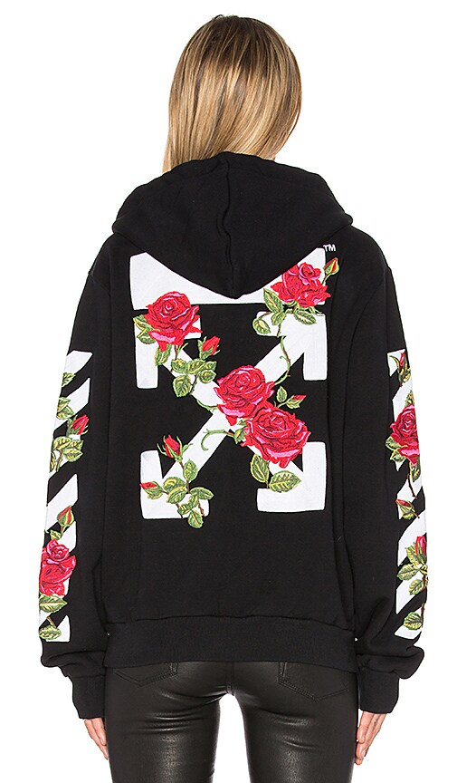 black and white rose hoodie