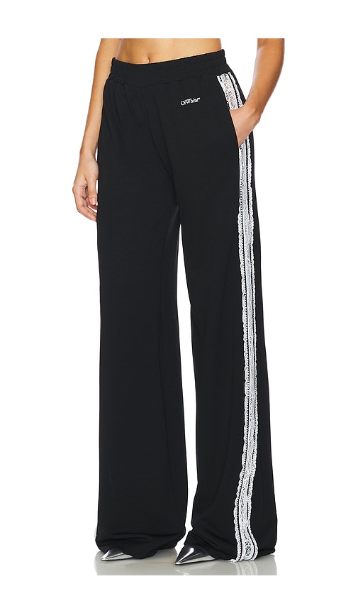 Shop Off-white Lace Band Track Pants In Black