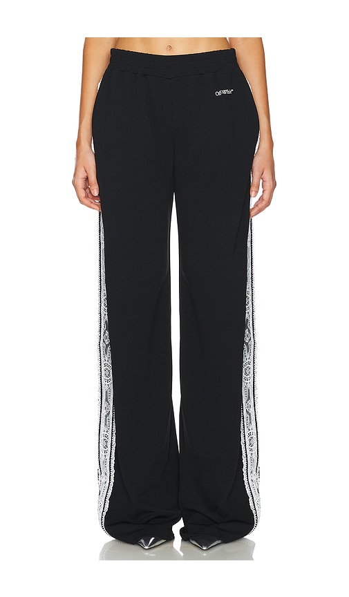 Shop Off-white Lace Band Track Pants In Black