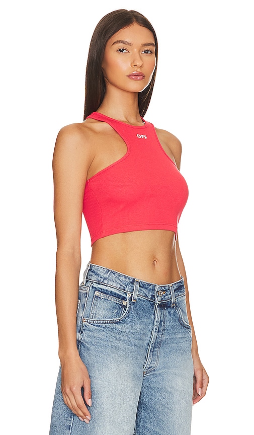 Shop Off-white Off Stamp Ribbed Rowing Top In Red
