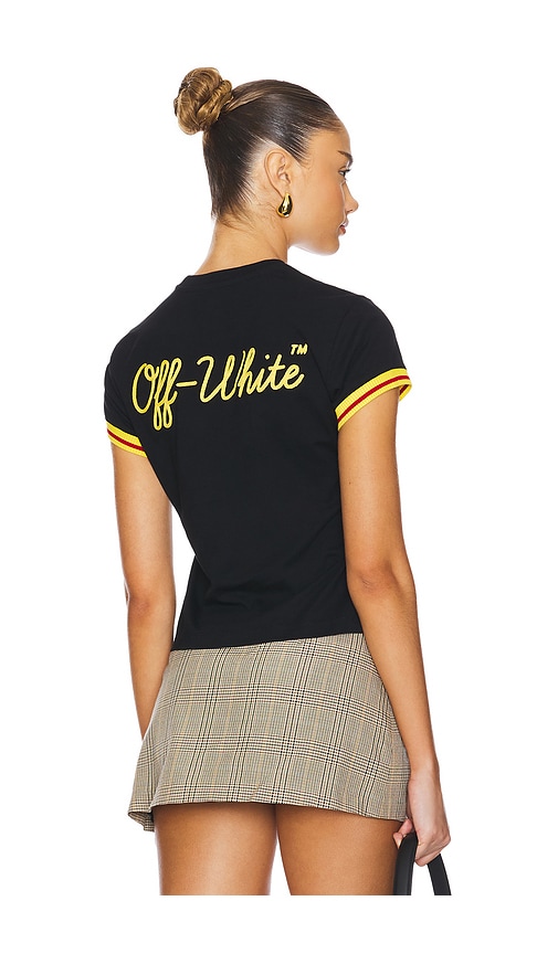 Shop Off-white College Fitted Tee In Black