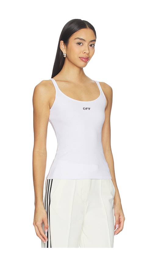 Off-white Woman Tank Top White Size 8 Cotton, Elastane