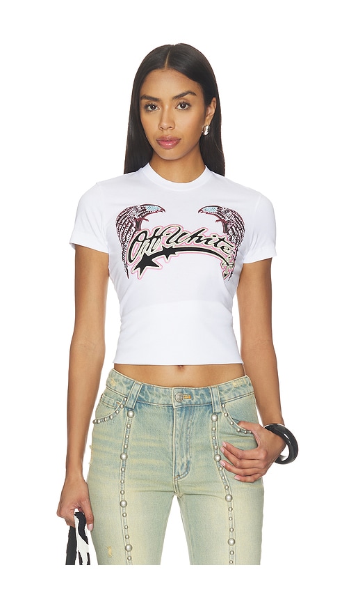 OFF-WHITE Swarovski Double Eagle Slim Tee