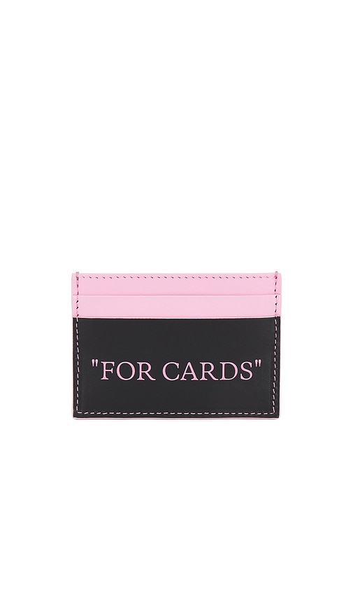 Shop Off-white Quote Card Case In Black & Rose Pink