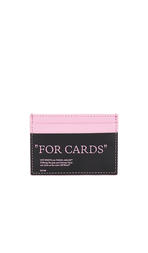 Shop Off-white Quote Card Case In Black & Rose Pink