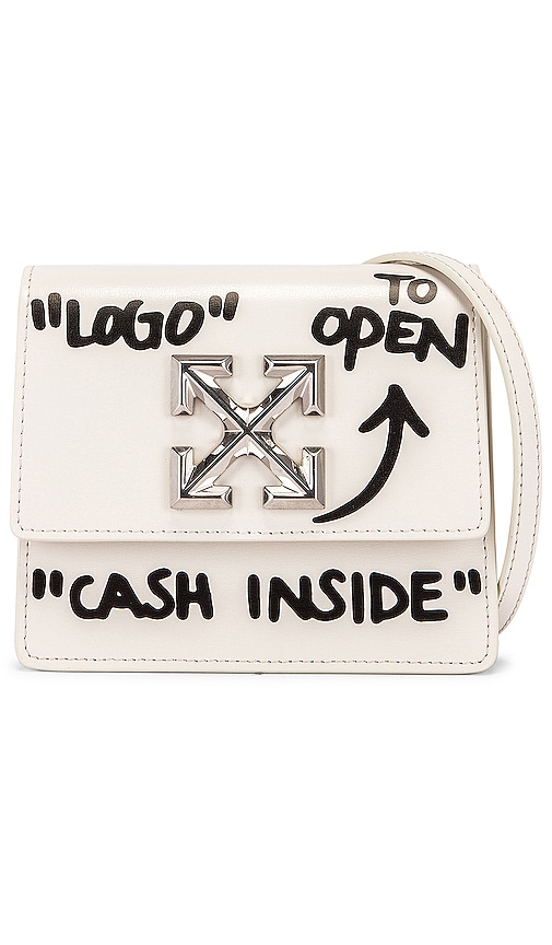 OFF-WHITE Jitney 0.7 Cash Inside Bag in Off White & Black | REVOLVE