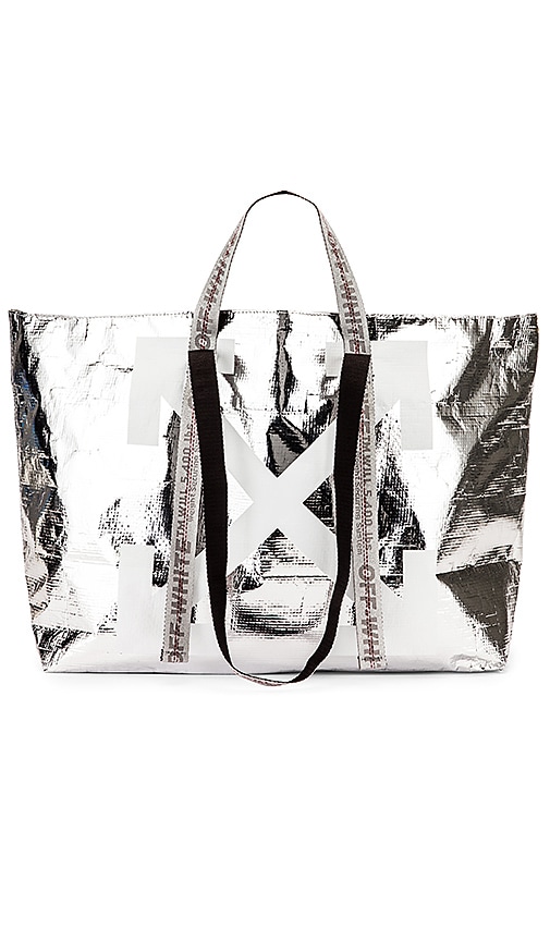 Off white tote online bag silver