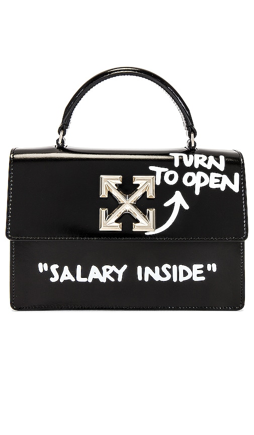 Off-White c/o Virgil Abloh Handbag Jitney Turn To Open 1.4 In Black  Calfskin