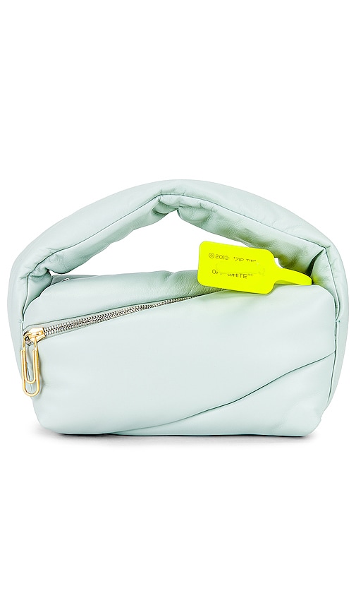 Off-white Pump Pouch Mint Leather Top Handle Bag In Grün