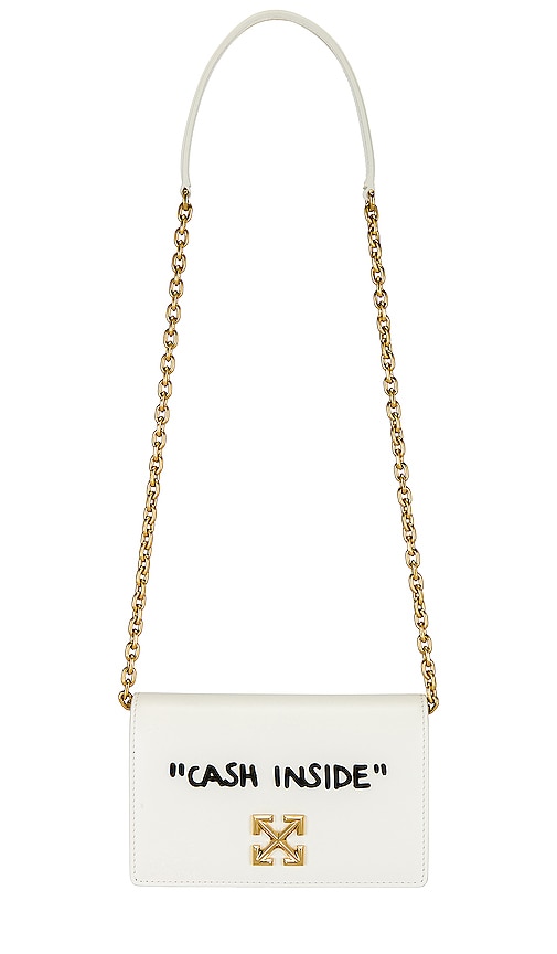 Off-White Jitney 0.5 Quote Leather Shoulder Bag - Ivory Black
