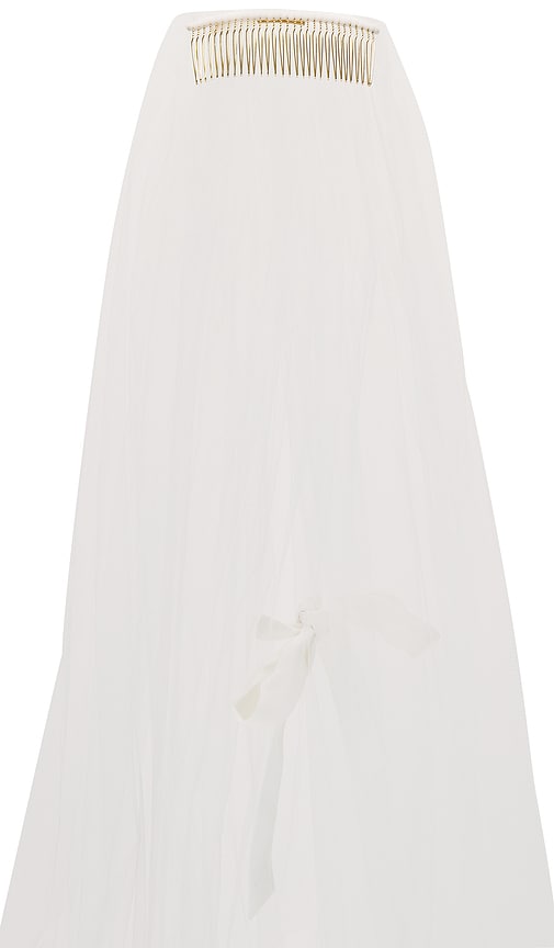 Shop Ofrenda Studio Laguna Satin Bows Veil In White