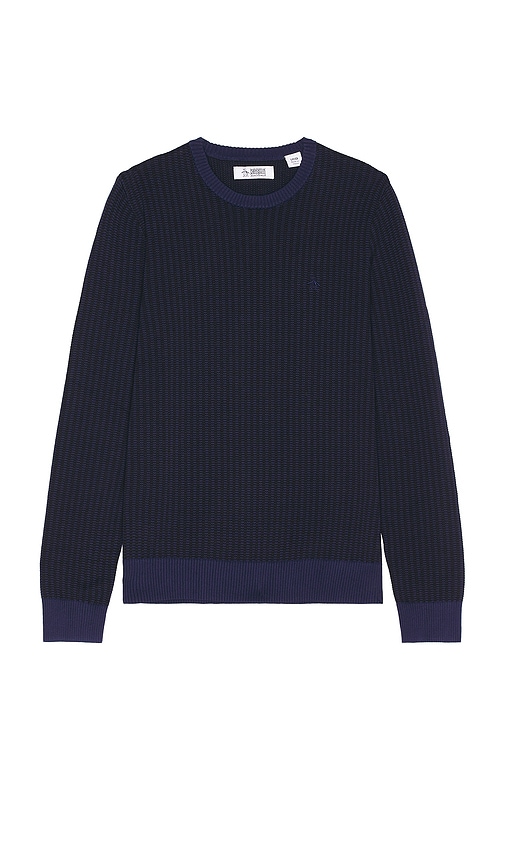 Shop Original Penguin Jacquard Tonal Sweater In Blue