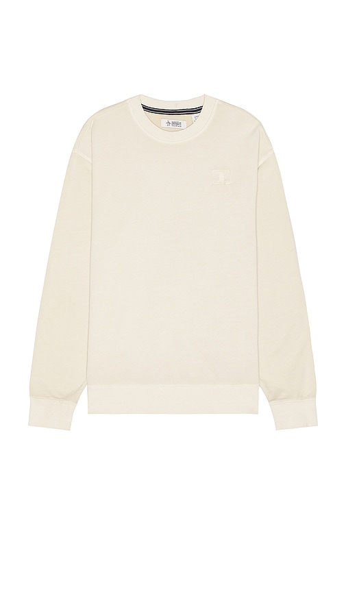 Shop Original Penguin Garment Dye Back Terry Sweatshirt In Cream