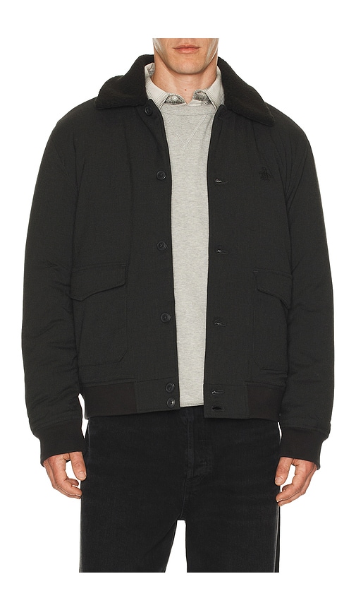 Original Penguin Contrast Collar Jacket In Black