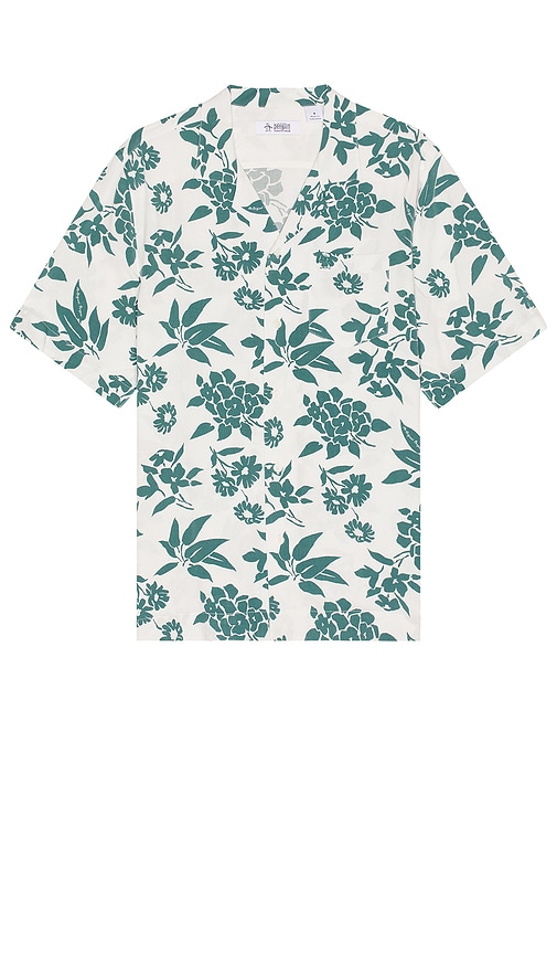 Shop Original Penguin Viscose Camp All Over Short Sleeve Shirt In 亮白