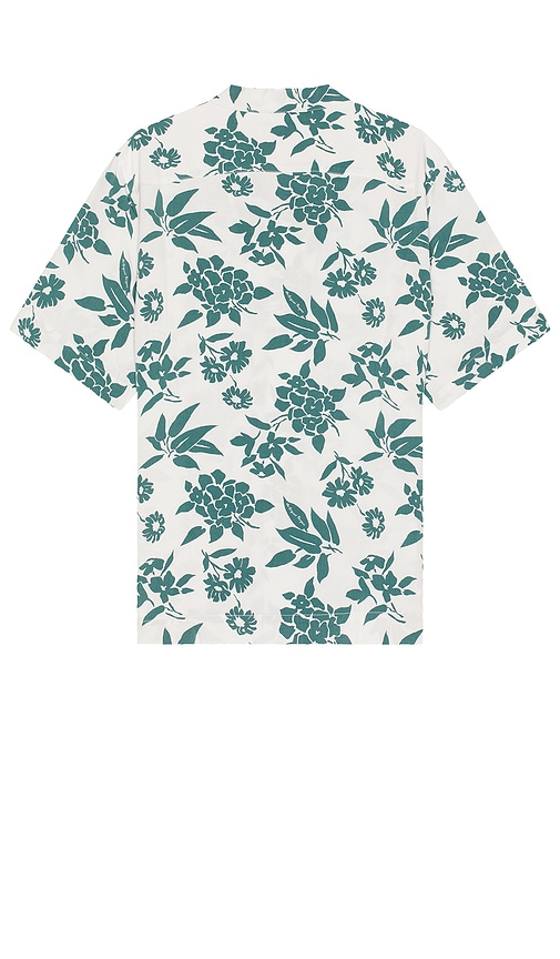 Shop Original Penguin Viscose Camp All Over Short Sleeve Shirt In 亮白