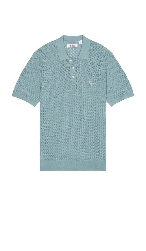Drop Needle Textured Polo in Slate. - size XL/1X (also in L, M)