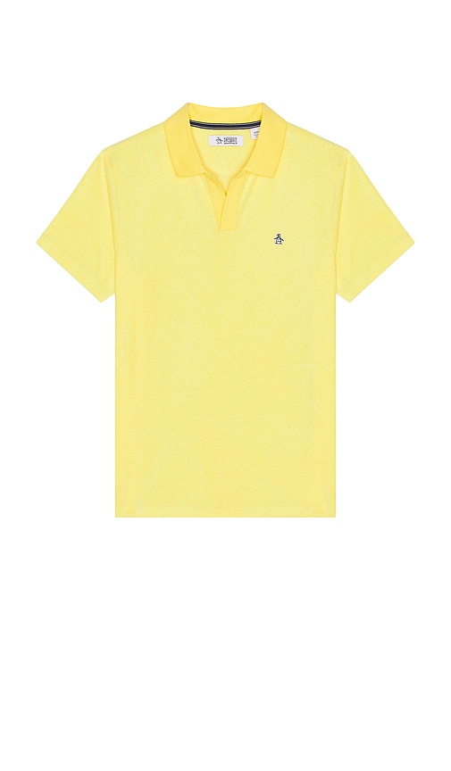 Terry Collar Polo in Lemon. - size XL/1X (also in L, M, S)