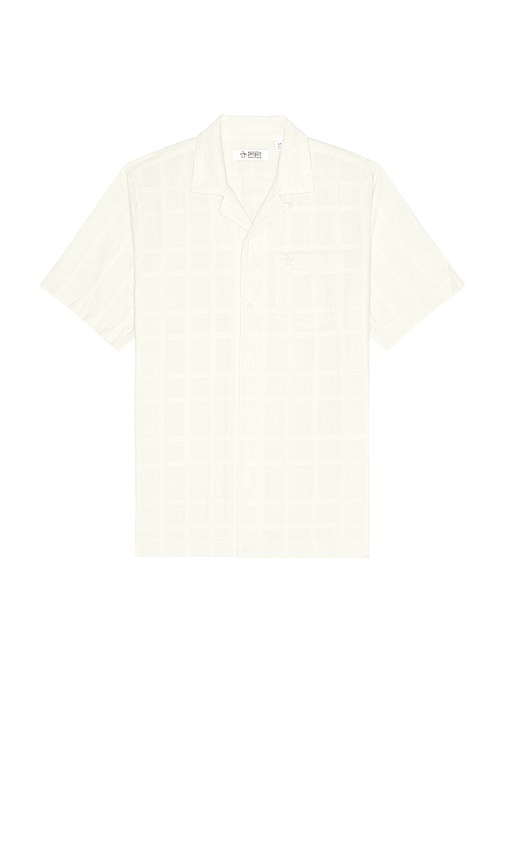 Dobby Check Camp Shirt in Cream. - size XL/1X (also in L, M, S)