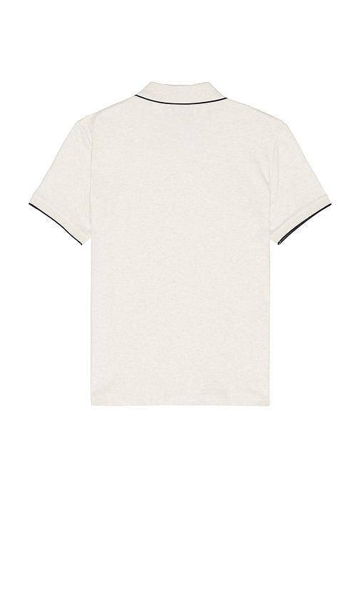 Original Penguin Interlock Quarter Zip Polo In Gray