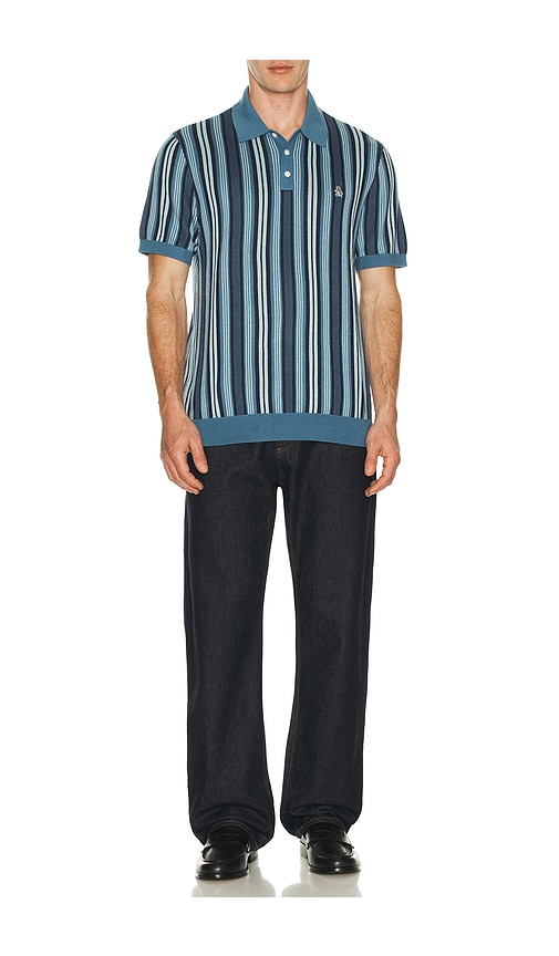  Original Penguin Polohemd Vertical Stripe In Blue. Größe S. Also In M, Xl/1x. 