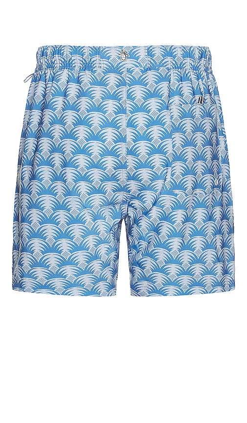 Shop Original Penguin All Over Print Recycled Swim Short In 电气石蓝