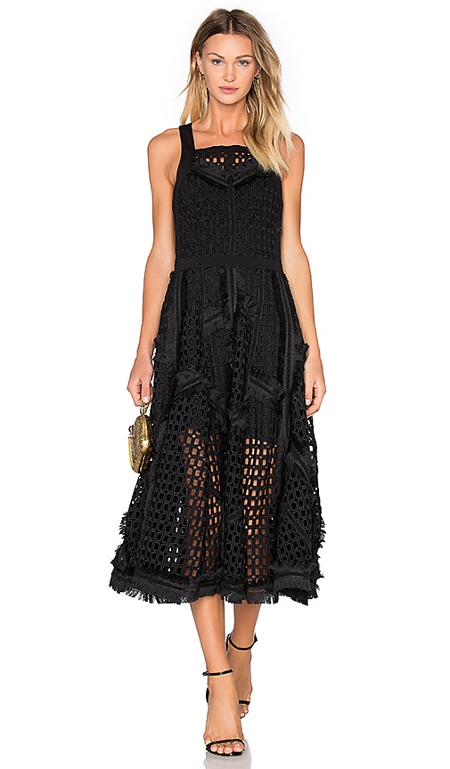 OLCAY GULSEN Heavy Lace Dress in Black | REVOLVE