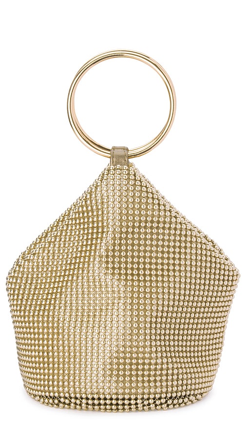 Shop Olga Berg Bianca Ball Mesh Handle Bag In Gold