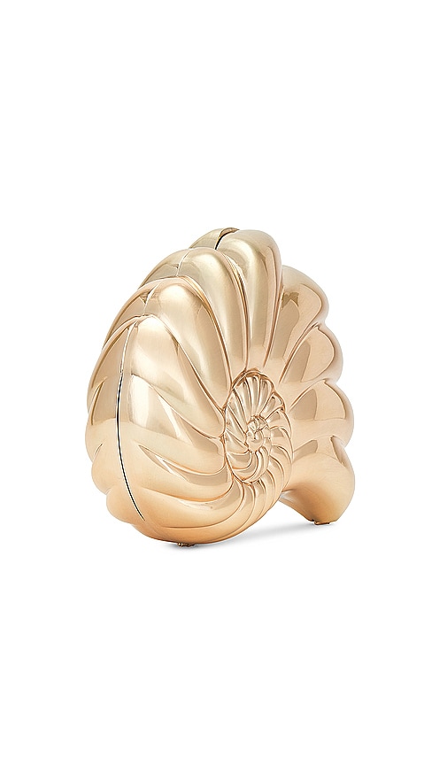 Olga Berg Clutch Shella In Metallic Gold. 