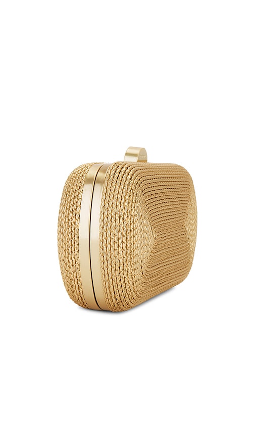  Olga Berg Clutch Martina Coiled Rope In Metallic Gold. 