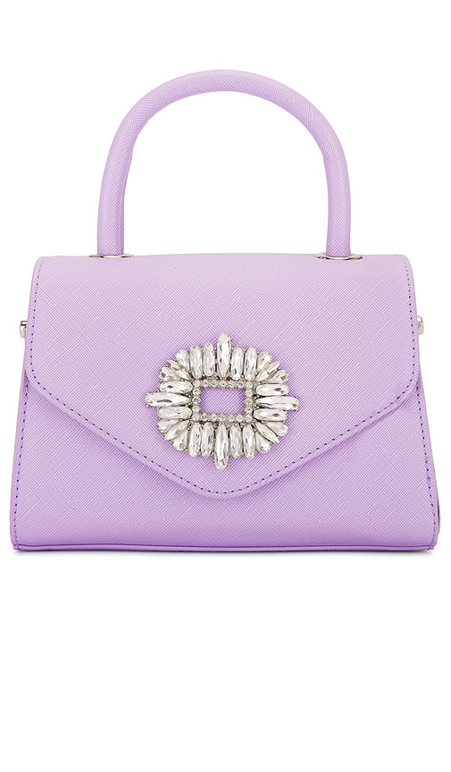 Shop Olga Berg Alejandra Embellished Top Handle In 淡紫色