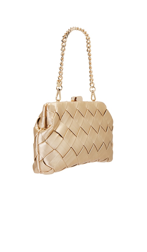  Olga Berg Clutch Quinn In Metallic Gold. 