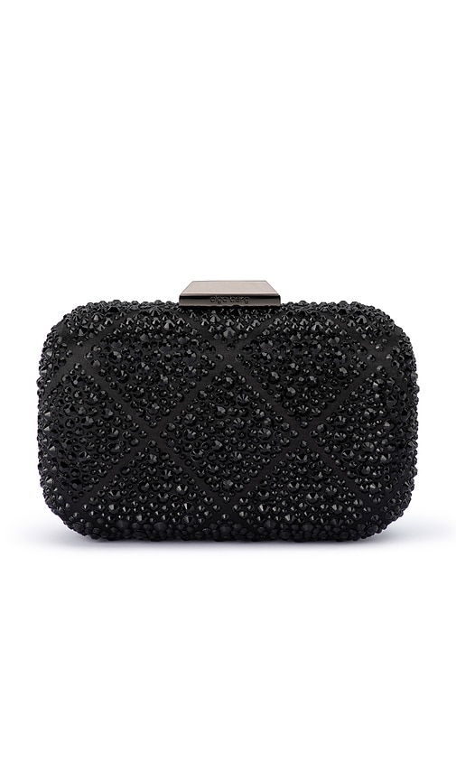 Shop Olga Berg Keren Diamond Hotfix Clutch In Black