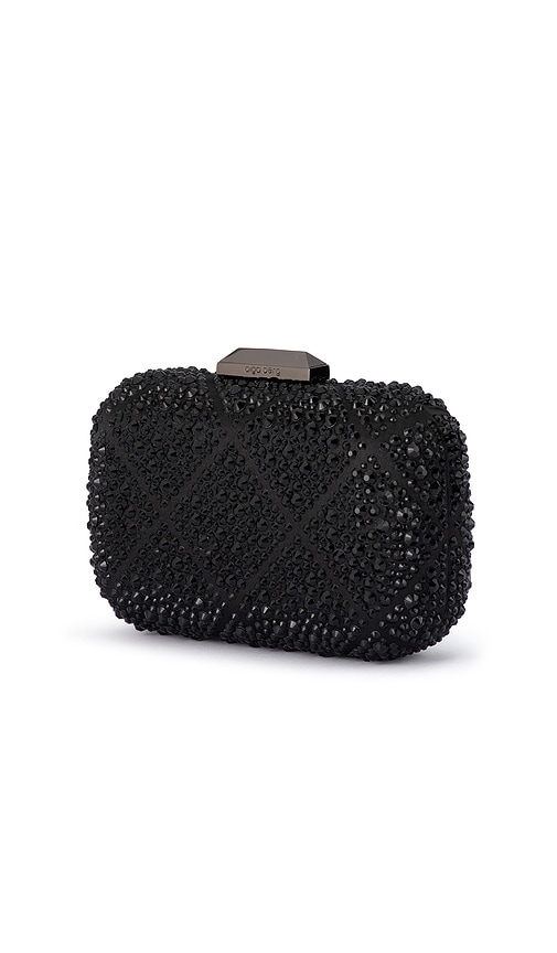 Shop Olga Berg Keren Diamond Hotfix Clutch In Black