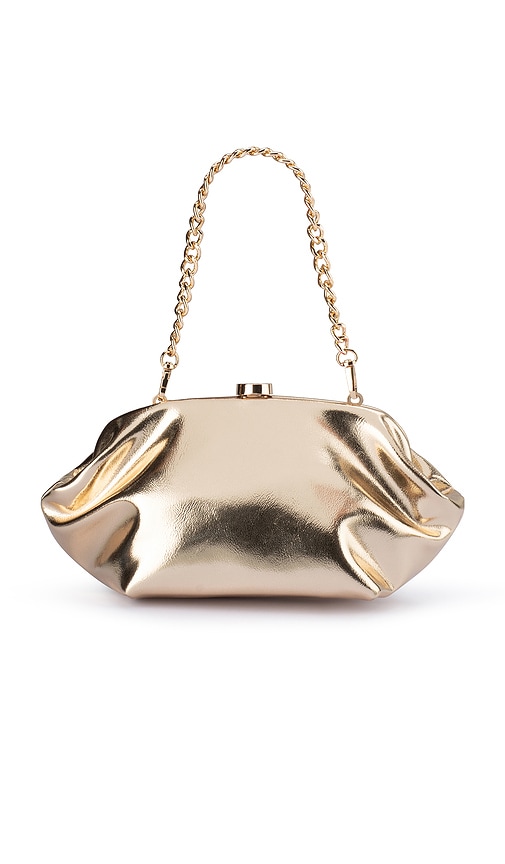  Olga Berg Clutch Tally In Metallic Gold. 