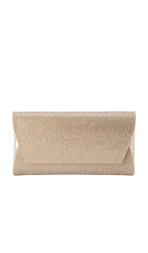 Shop Olga Berg Stacey Crystal Clutch In Metallic Gold