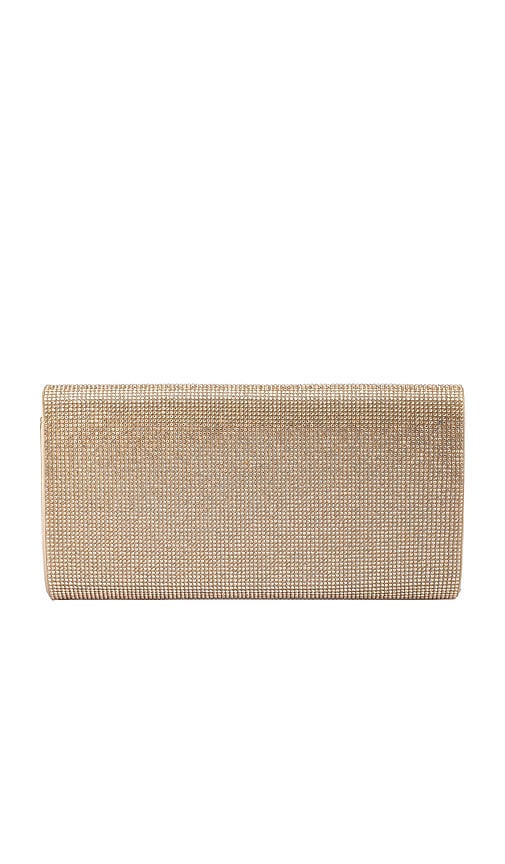 Shop Olga Berg Stacey Crystal Clutch In Metallic Gold