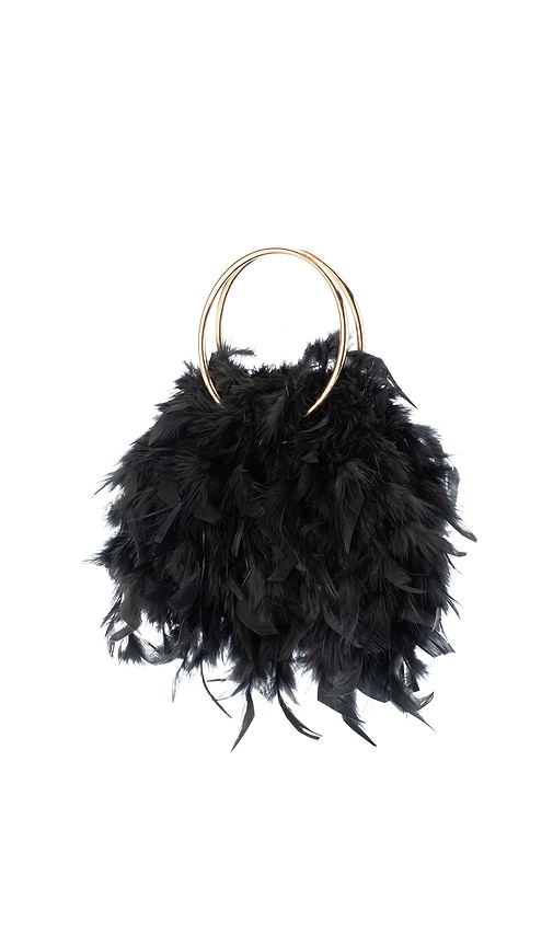 Shop Olga Berg Willis Feather Bag In 블랙