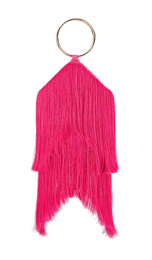 Jamie Fringed Bag in Fuchsia.