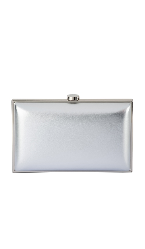 Lucy Metallic Clutch in Metallic Silver.