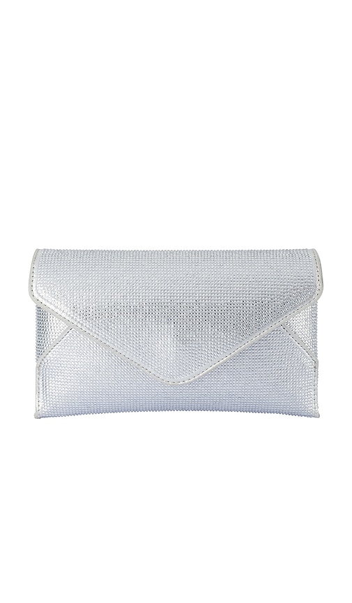 olga berg Eloise Crystal Clutch in Silver