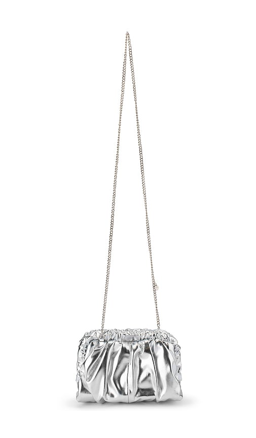  Olga Berg Clutch Betty In Metallic Silver. 