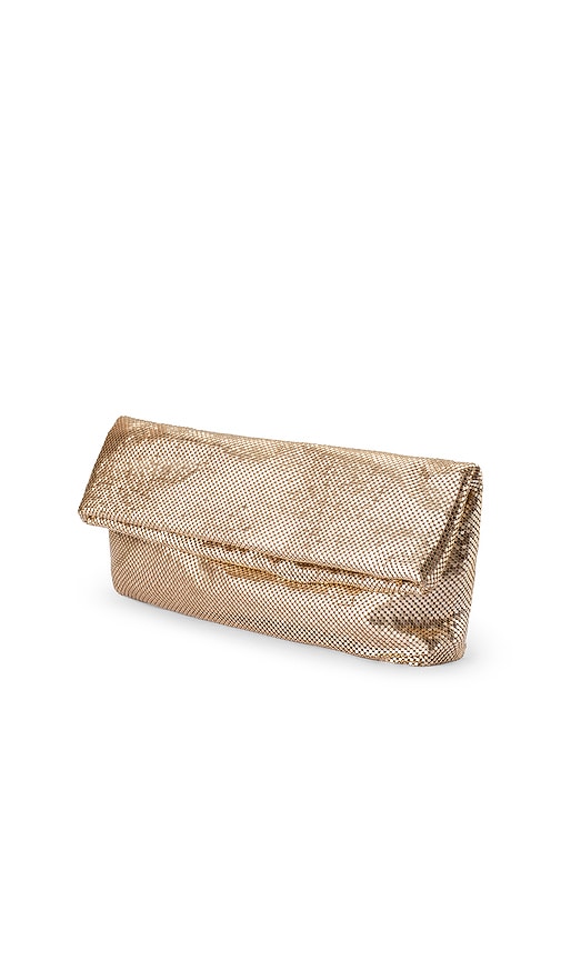  Olga Berg Oversize-clutch Clem In Metallic Gold. 