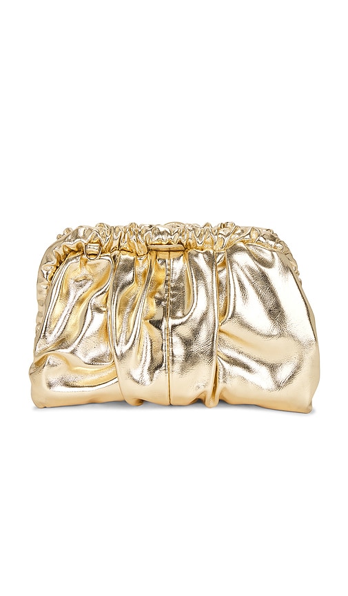 Olga Berg Betty Metallic Clutch In Gold
