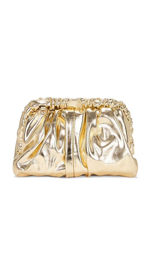 Olga Berg Betty Metallic Clutch In Gold