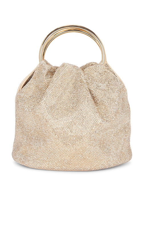 Olga Berg Mabel Crystal Top Handle Bag In Gold