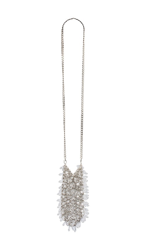  Olga Berg Florence Chainmail Bag In Metallic Silver. 