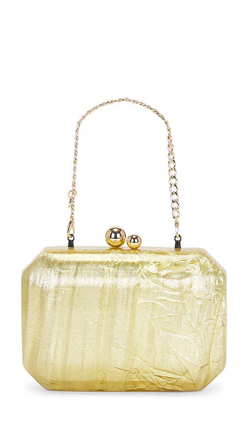 Olga Berg Mateo Metallic Clutch In Gold