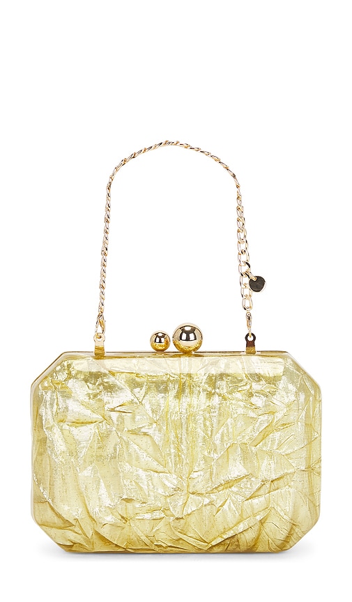 Olga Berg Mateo Metallic Clutch In Gold